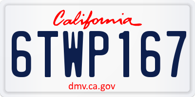 CA license plate 6TWP167