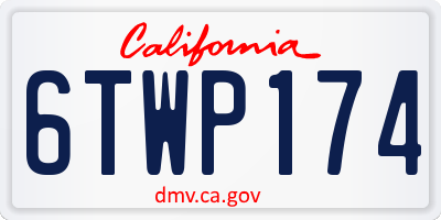 CA license plate 6TWP174