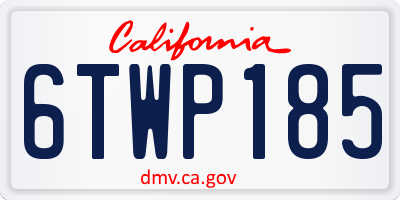 CA license plate 6TWP185