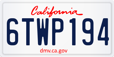CA license plate 6TWP194