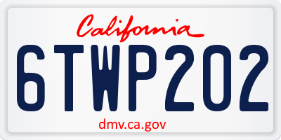 CA license plate 6TWP202