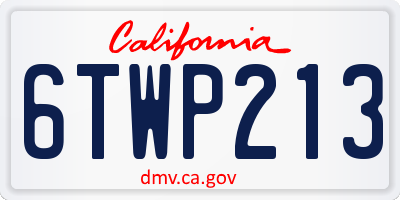 CA license plate 6TWP213