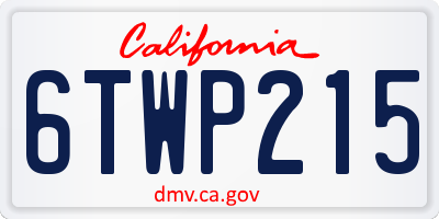 CA license plate 6TWP215