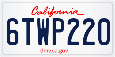 CA license plate 6TWP220