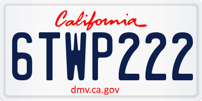 CA license plate 6TWP222