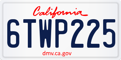 CA license plate 6TWP225