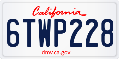 CA license plate 6TWP228