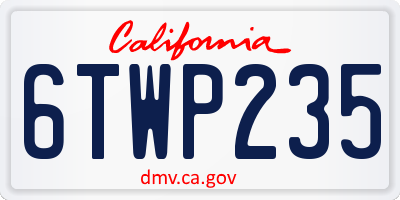 CA license plate 6TWP235