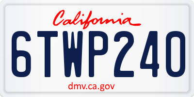 CA license plate 6TWP240