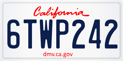 CA license plate 6TWP242