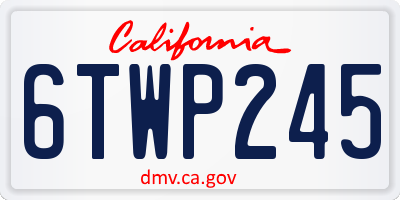 CA license plate 6TWP245