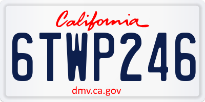 CA license plate 6TWP246