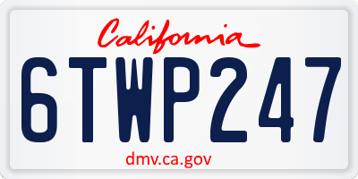 CA license plate 6TWP247