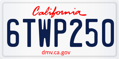 CA license plate 6TWP250