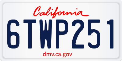 CA license plate 6TWP251
