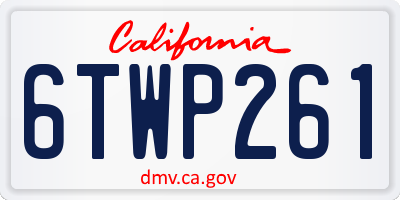 CA license plate 6TWP261