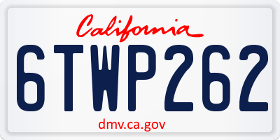 CA license plate 6TWP262
