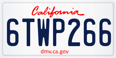 CA license plate 6TWP266