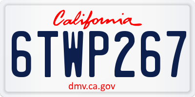 CA license plate 6TWP267