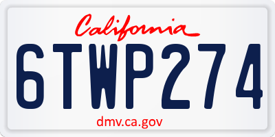 CA license plate 6TWP274