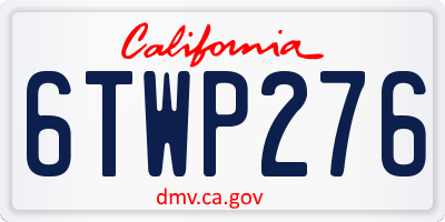 CA license plate 6TWP276