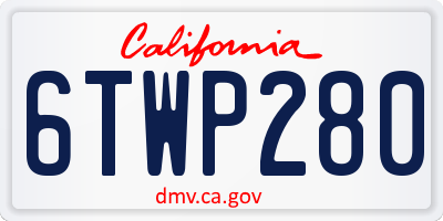 CA license plate 6TWP280