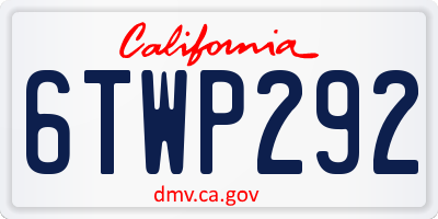 CA license plate 6TWP292