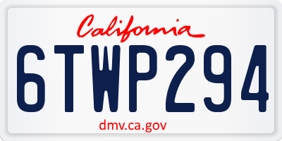 CA license plate 6TWP294