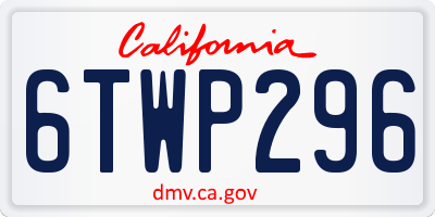 CA license plate 6TWP296
