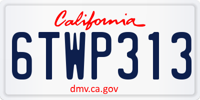 CA license plate 6TWP313