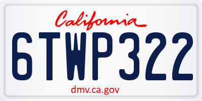 CA license plate 6TWP322