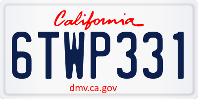 CA license plate 6TWP331