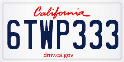 CA license plate 6TWP333