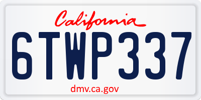 CA license plate 6TWP337
