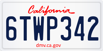 CA license plate 6TWP342