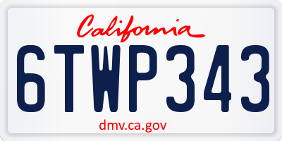 CA license plate 6TWP343