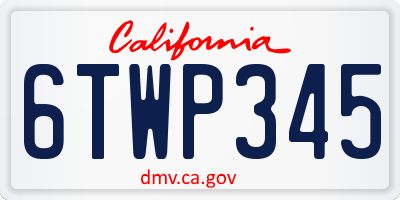 CA license plate 6TWP345