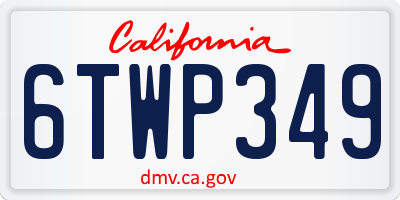 CA license plate 6TWP349