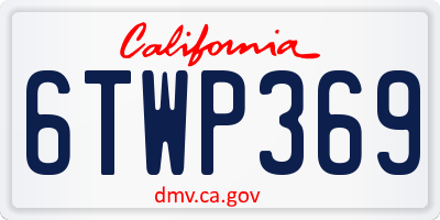 CA license plate 6TWP369