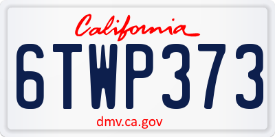 CA license plate 6TWP373