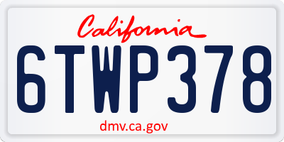 CA license plate 6TWP378