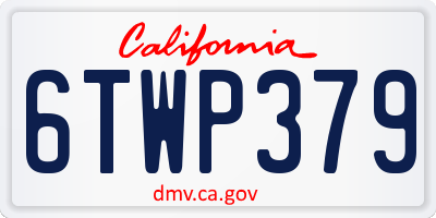 CA license plate 6TWP379
