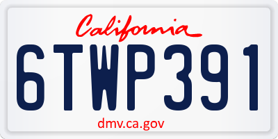 CA license plate 6TWP391