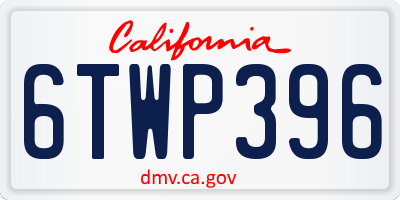 CA license plate 6TWP396