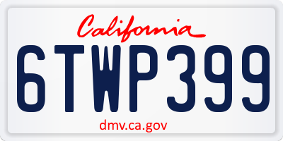 CA license plate 6TWP399