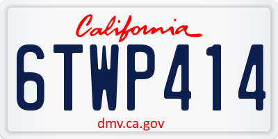 CA license plate 6TWP414