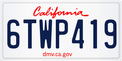 CA license plate 6TWP419