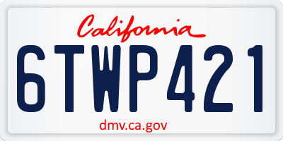 CA license plate 6TWP421