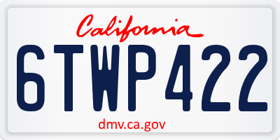 CA license plate 6TWP422