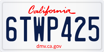 CA license plate 6TWP425